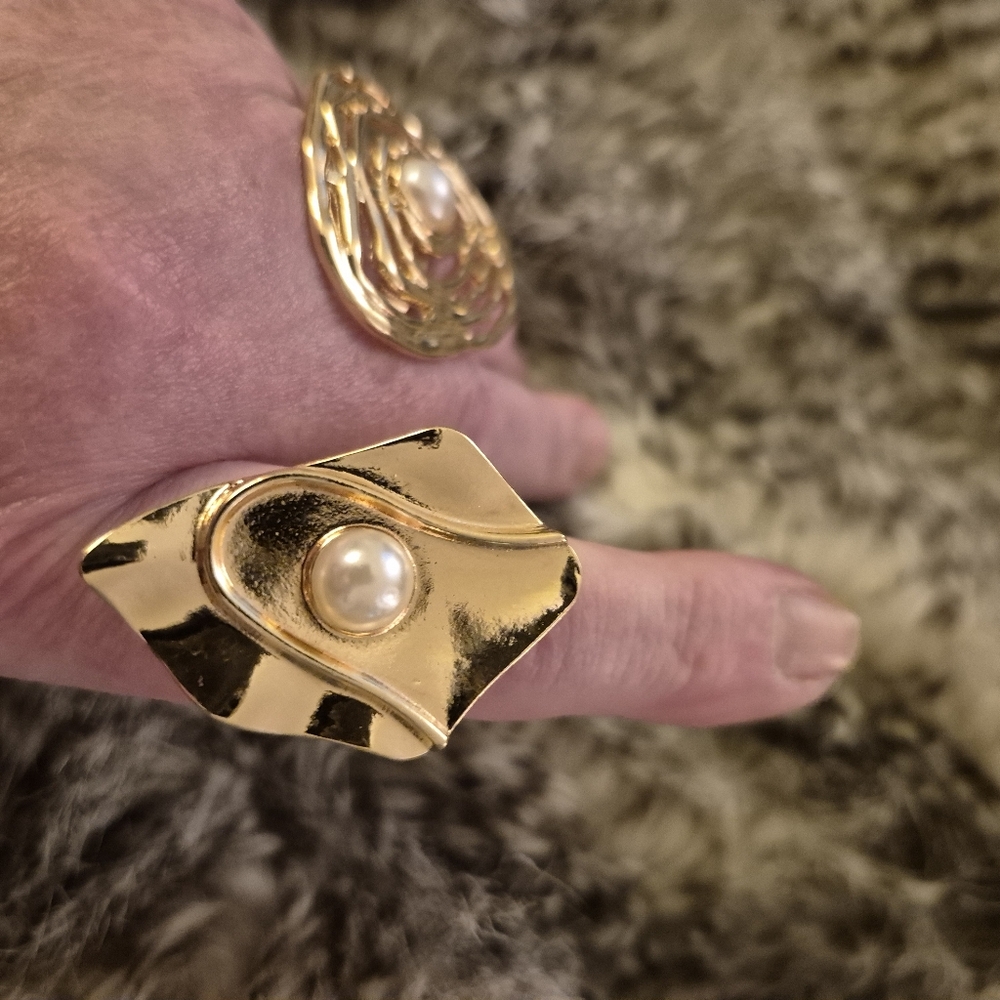 Gold and Pearl Statement Ring
